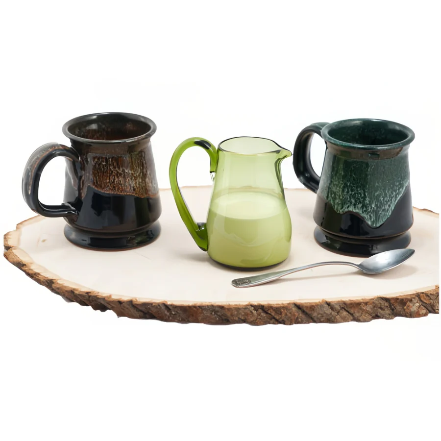 Green Glass Creamer - Image 2
